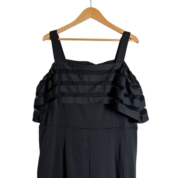 Cold Shoulder Women's Boho Formal Wedding Guest Wide Leg Jumpsuits Size XL Black - Picture 3 of 9